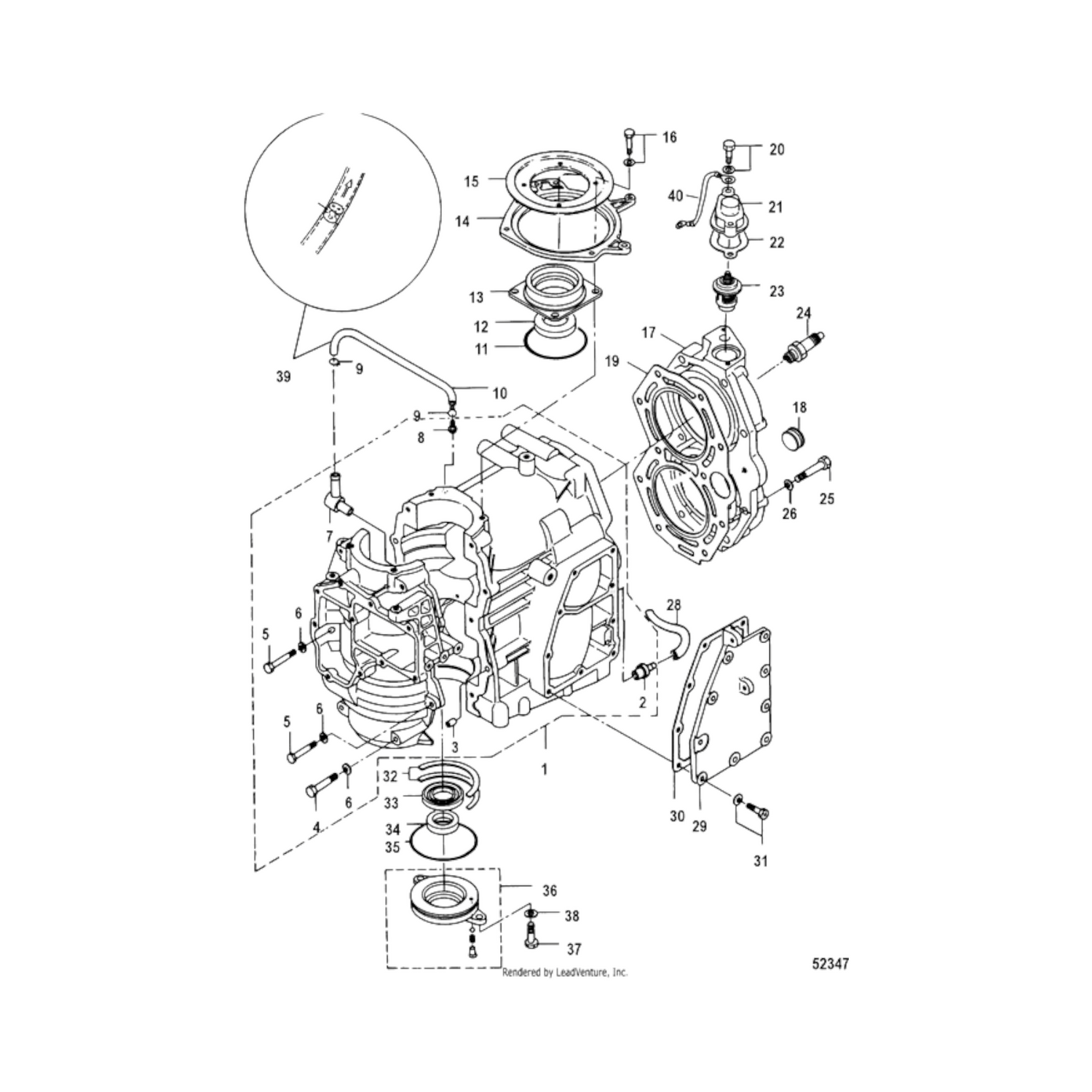 Thermostat Gasket - Cylinder Block #22